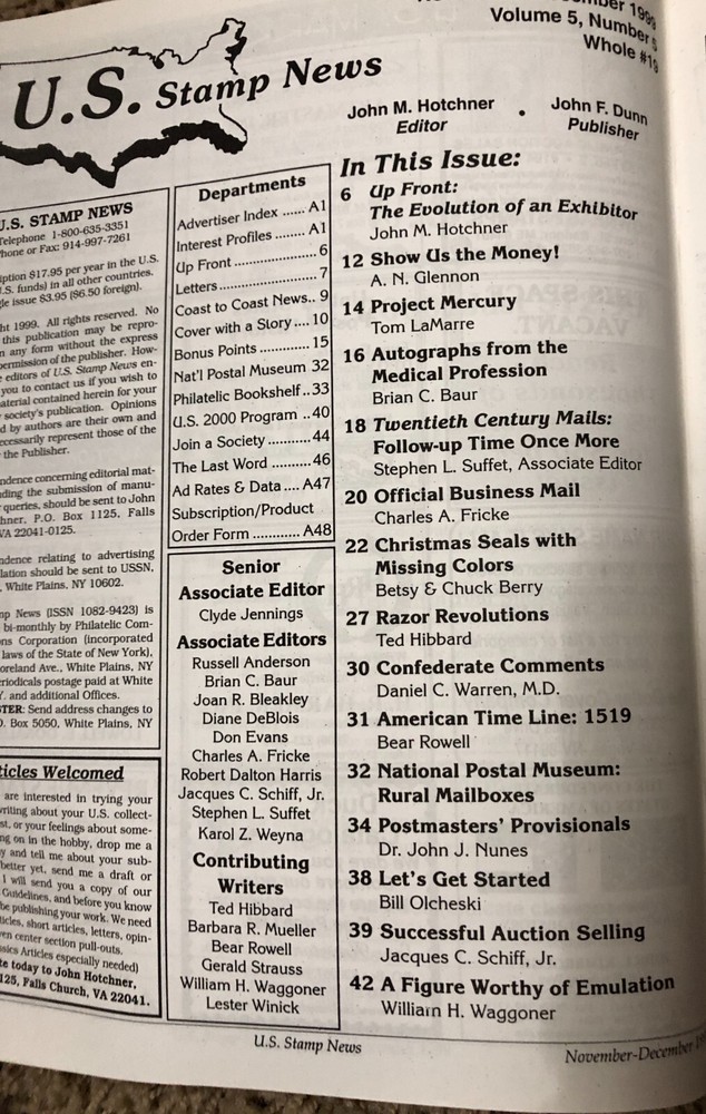U.S. Stamps News 1999 Magazine 3 Issues Vol. 5 No. 1,2,4,5 see description