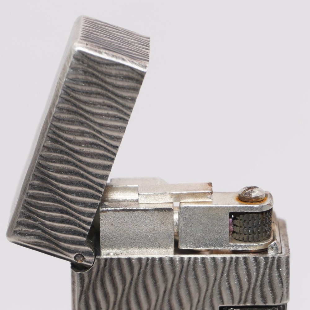 Dunhill Rollagas Lighter Silver WAV Pattern-Ultrasonically cleaned_Working