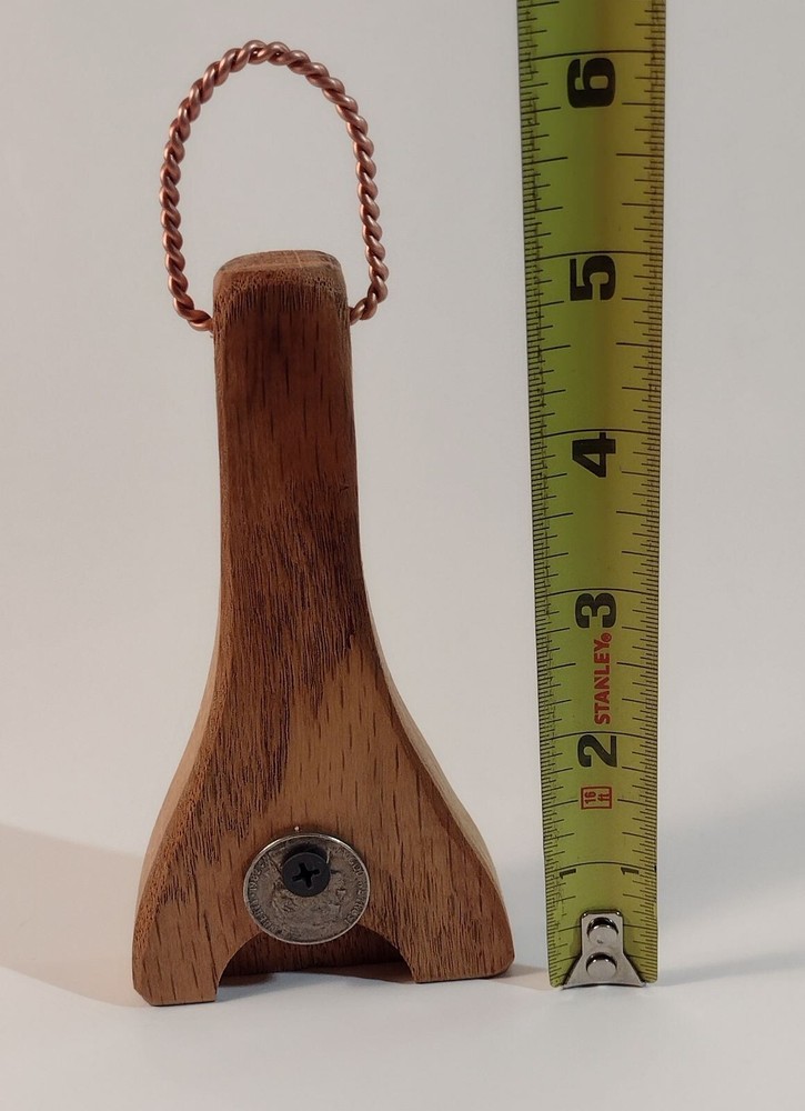 BOTTLE OPENER SOLID OAK  HANDMADE with Copper Ring Hanger