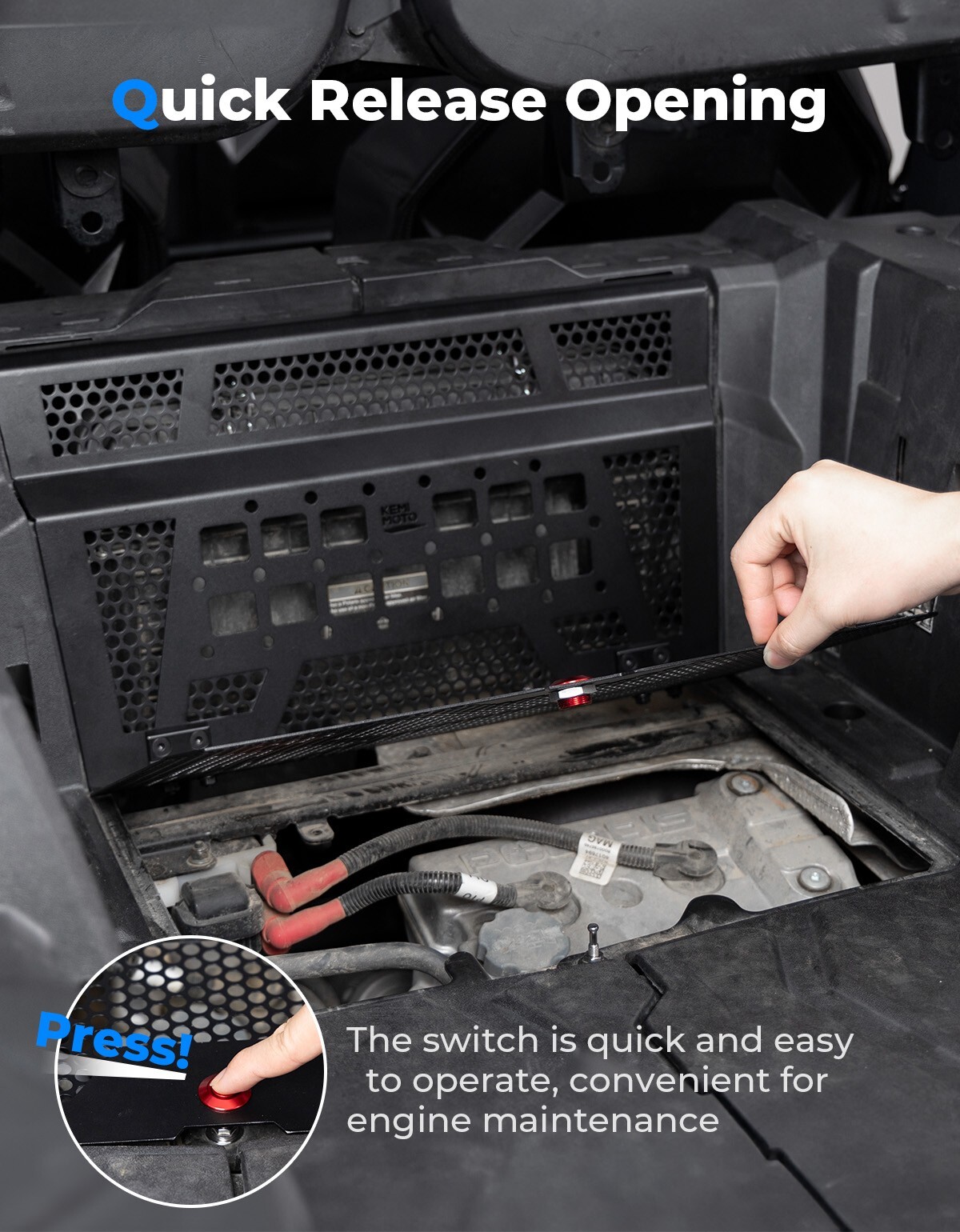 Aluminum Vented Engine Bed Cover Polaris RZR XP 1000/4 RZR XP Turbo/4 2014-2023