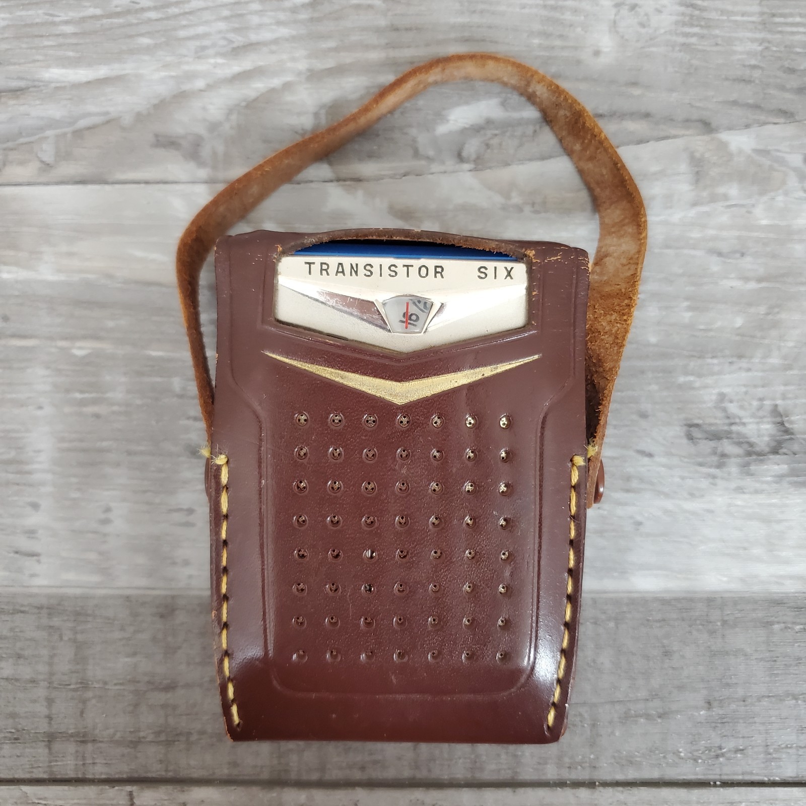 Fleetwood Transistor Six 6 Square Grill 6 Blue With Case *FOR PARTS OR REPAIR*