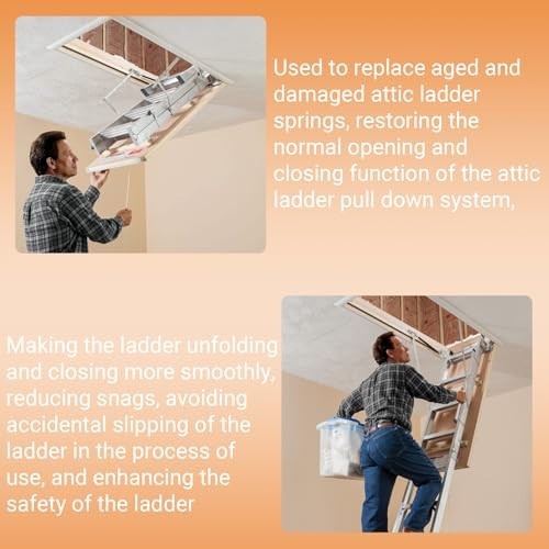 Attic Ladder Spring Replacement Kit - Pull Down Stair Springs 11.5" - 2 Pack