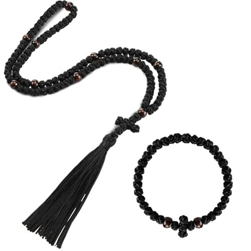 2 Pcs Orthodox Prayer Rope 100 Knots & 33 Knots Handmade Bracelet - Christian Ro