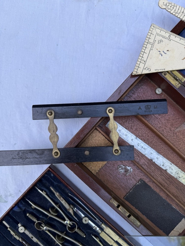 Vintage Aston & Mander & Co Est. 1789 drafting/navigational instruments w/case
