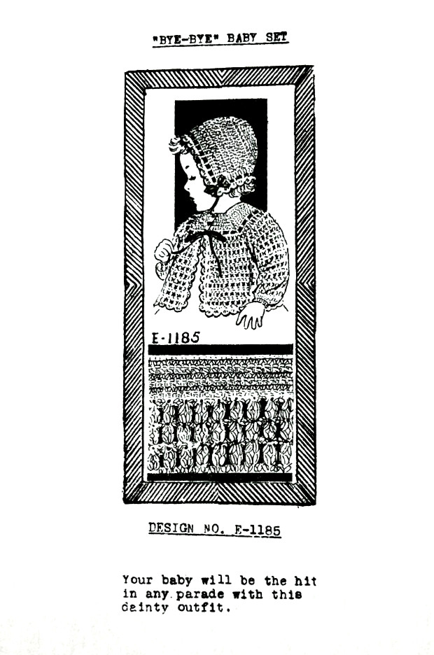 Bye - Bye Baby Sweater Set Pattern 1185 (Reprint)