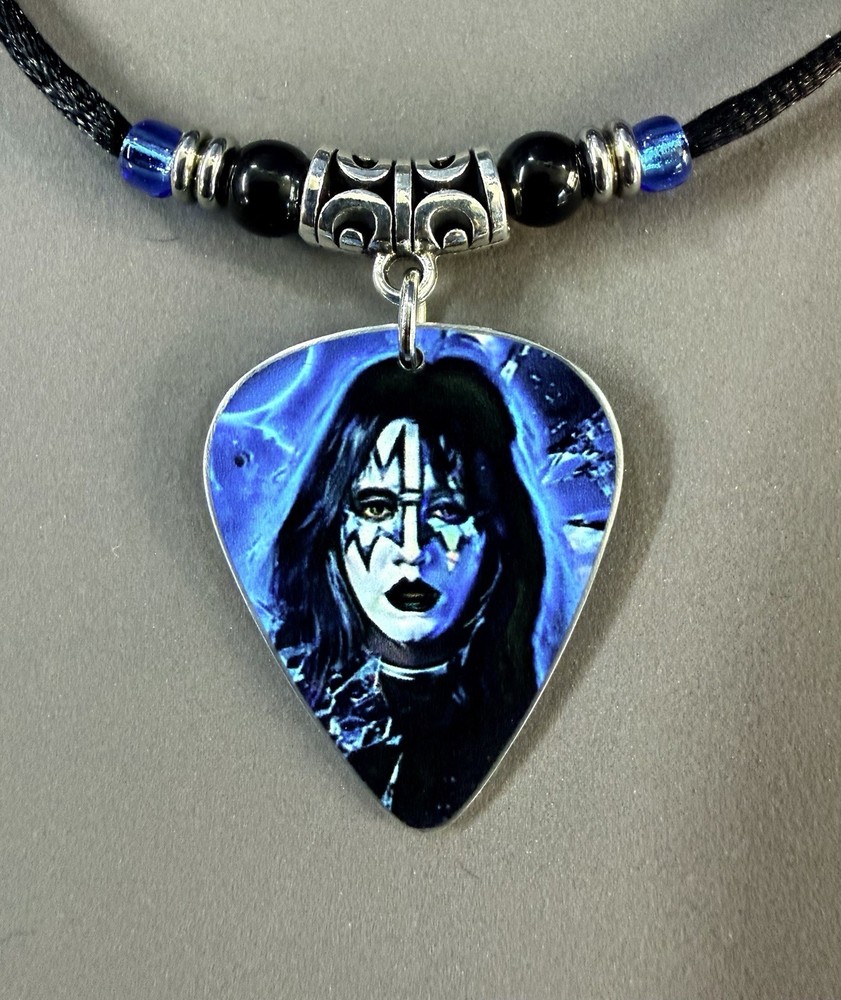 Handmade KISS Ace Frehley aluminum Guitar Pick Necklace