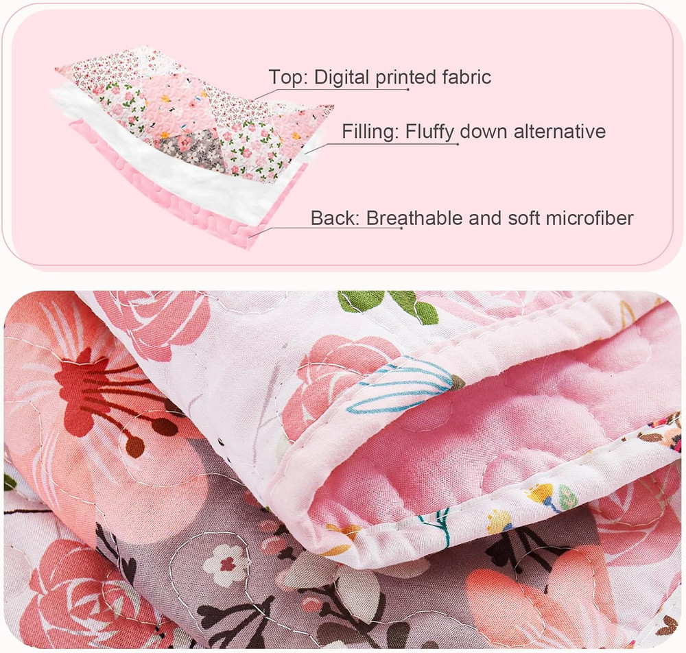 Patchwork Quilt King Size, Extra Soft Boho Floral Bedspreads for Bed Reversible