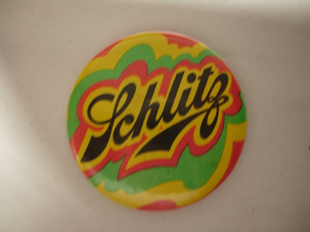 1960s Schlitz Psychedelic Pin / Button - Peter Max Style