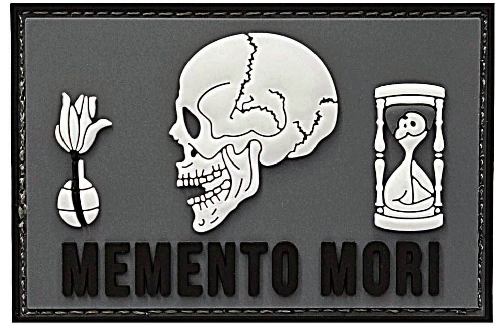 Memento Mori PVC RUBBER MORALE PATCH ||2PC PVC HOOK BACKING 3"x 2"