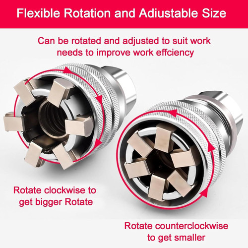 Adjustable Universal Socket Wrench Tool Set - Multi-Function 10mm-19mm Black