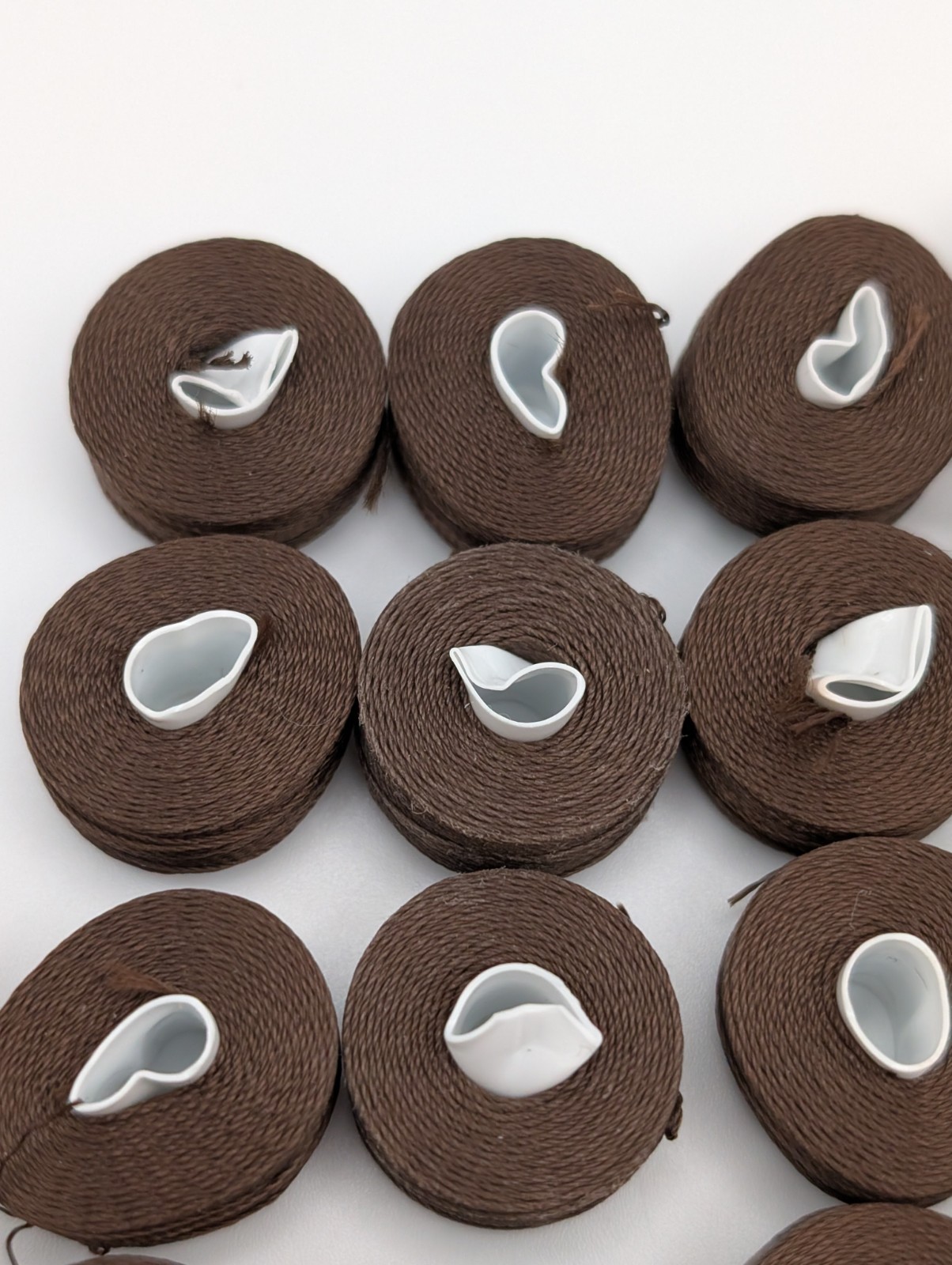 Vintage Brown Nylon Beading Thread Bobbins Like C-Lon Size D Approx. Lot Of 45