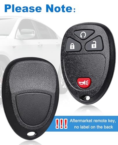 4-Button Car Key Fob Replacement: 2 Pcs Keyless Entry Remote 4Btn-OUC60221