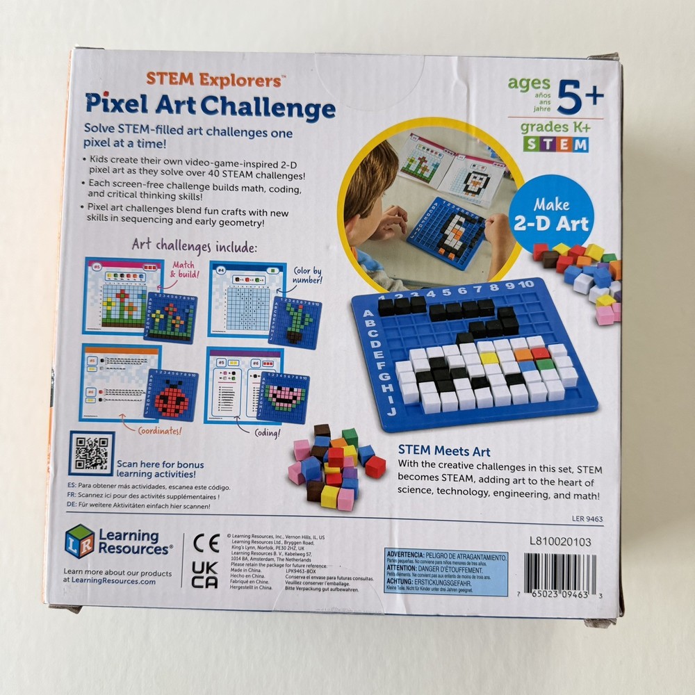 STEM Learning Resources Explorers Pixel Art Challenge Math Puzzles Pattern 5+