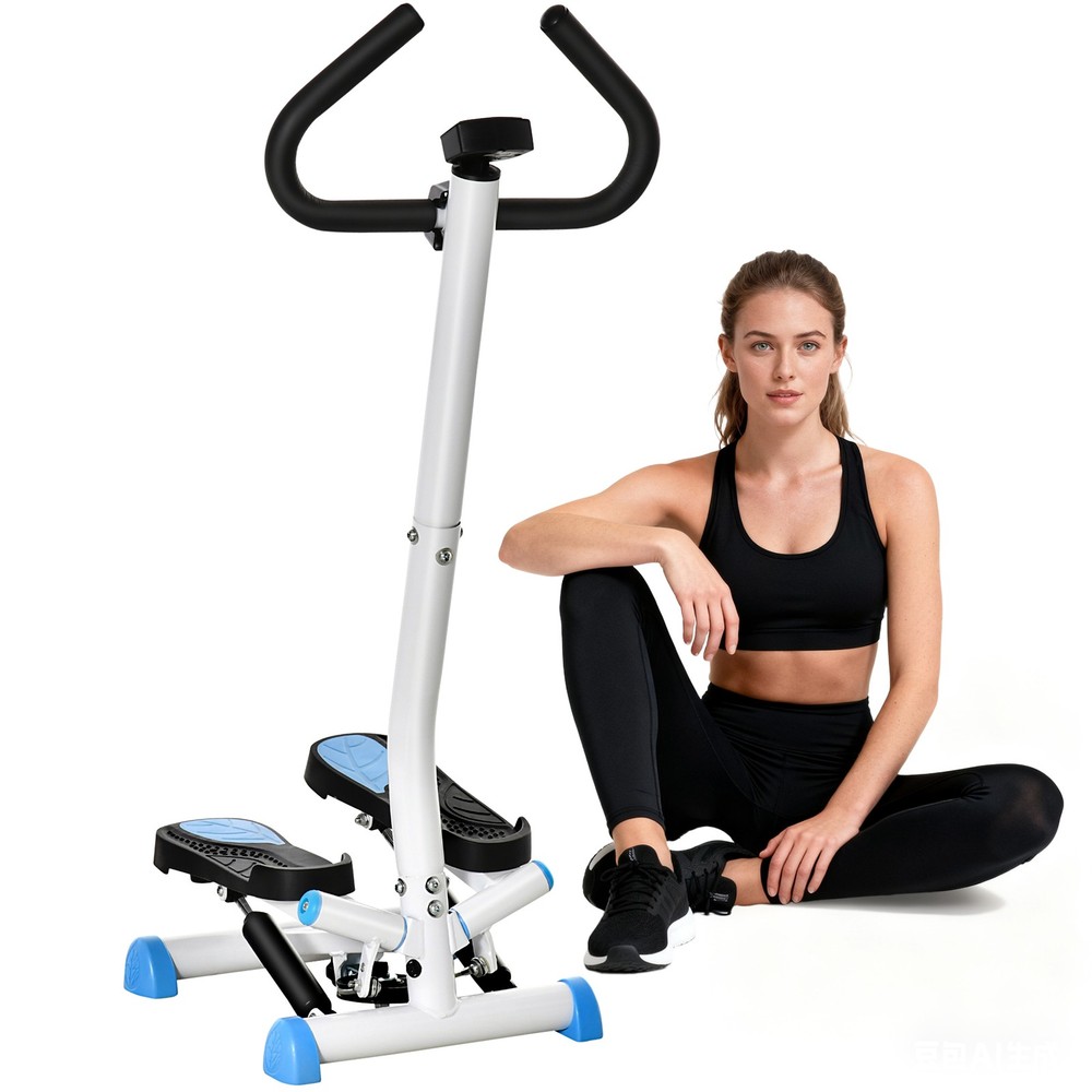 Step Machine Twist Stepper w/ Adjustable Resistance and Height, White, Blue