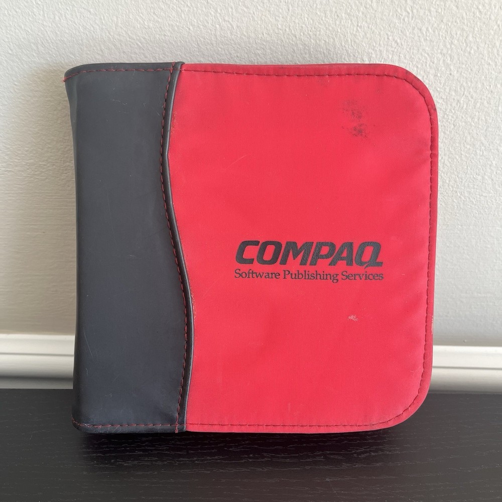 Vintage Compaq Software Publishing Services CD Disk Storage Zippered Case RCC