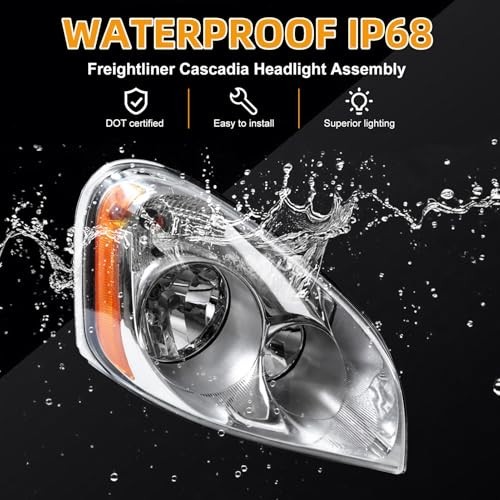 Chrome Headlights for 2008-2017 Freightliner Cascadia - Right Passenger Side, Am