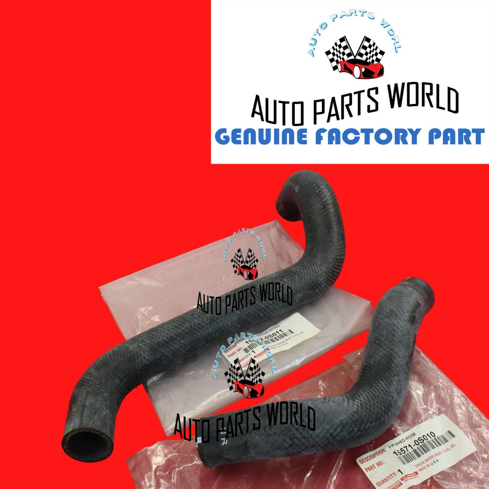 NEW GENUINE OEM TOYOTA TUNDRA SEQUOIA INLET & OUTLET RADIATOR COOLANT HOSE SET