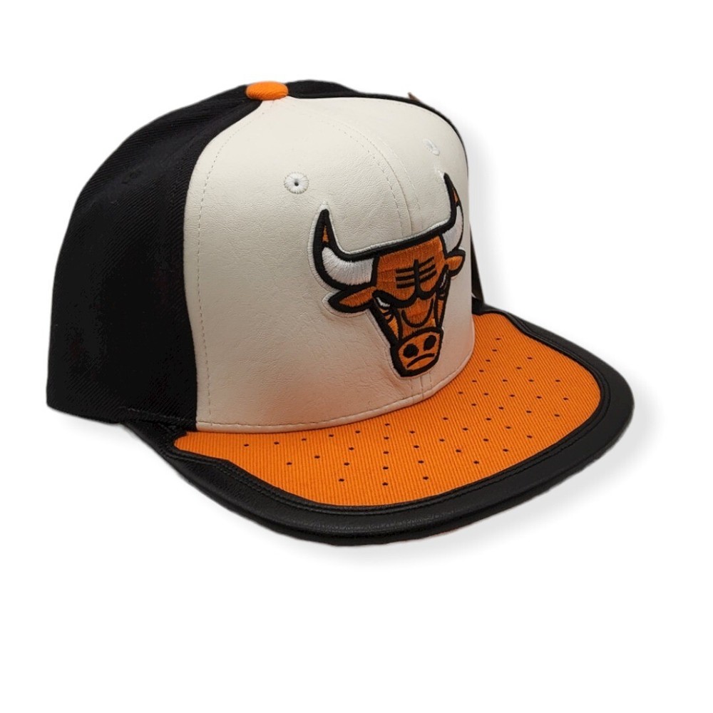Mitchell & Ness Chicago Bulls Day One White/Orange Adjustable Snapback Hat Cap