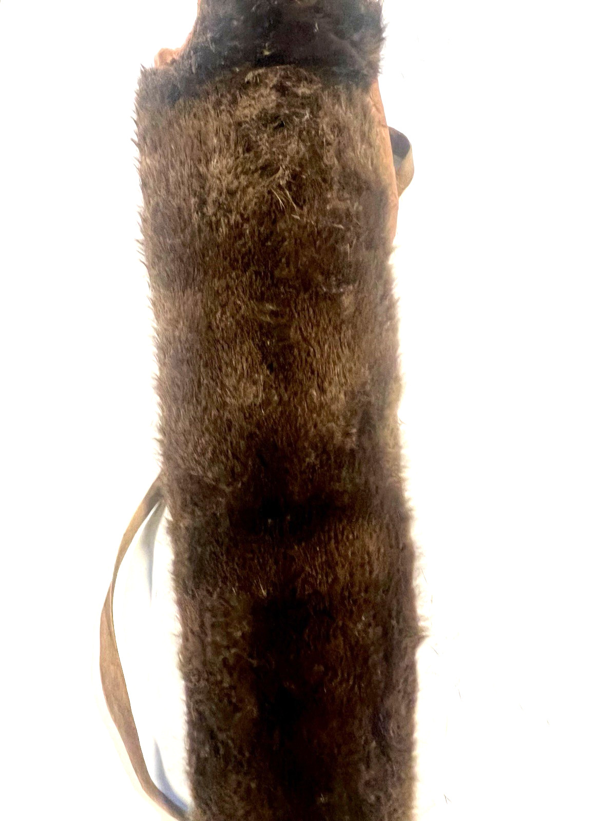 Original Native American Indian Fur Quiver; Old Red Trade; 19th Century