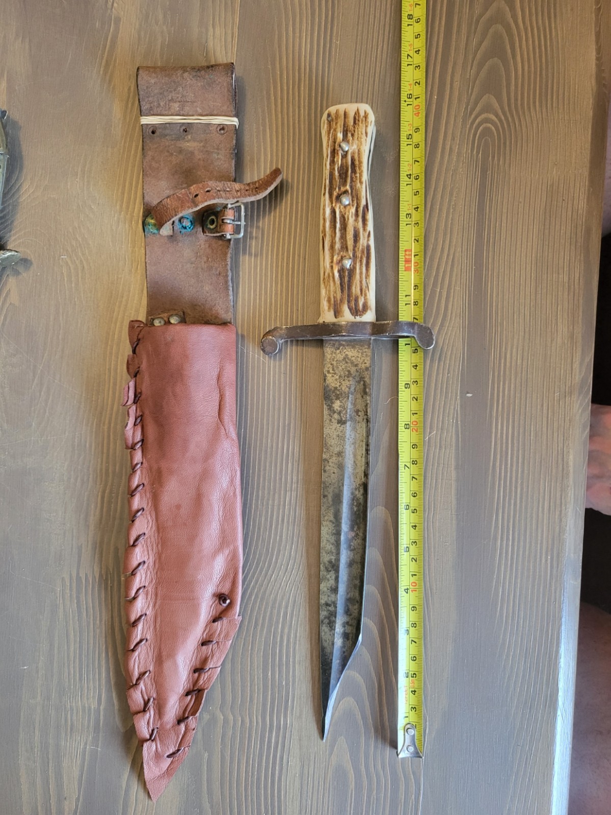 Custom Modified M1856 Bayonet by WKC/Stag Handle Bowie w/Custom Sheath