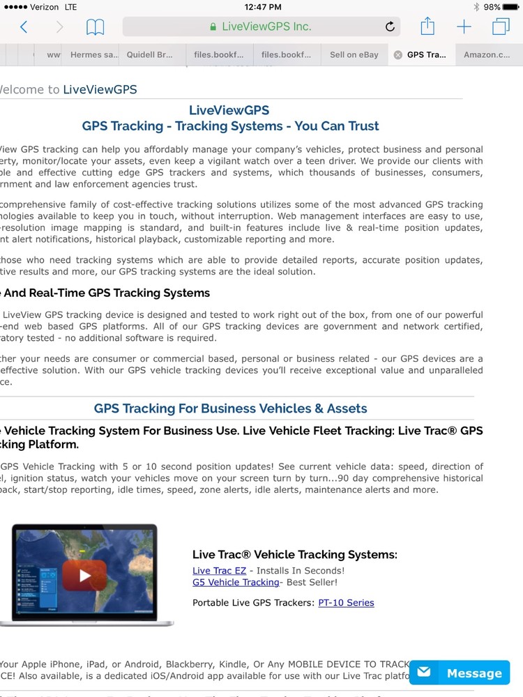 GPS System - Live View PT-10 portable unit