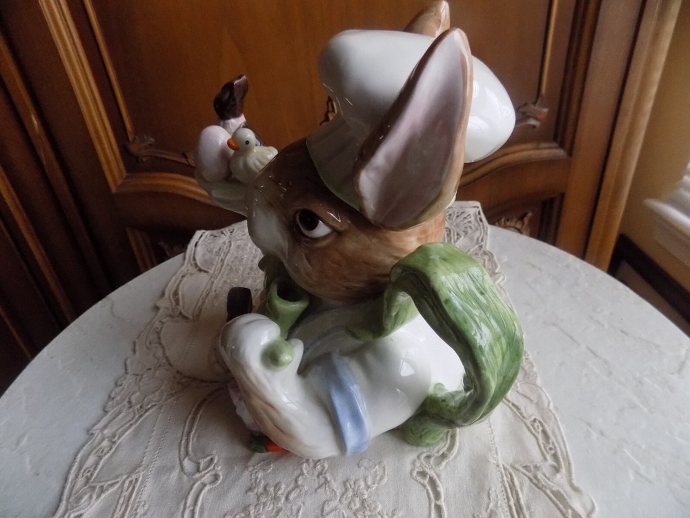 Vintage Caldun & Bogle Easter Rabbit Teapot with ducks and egg