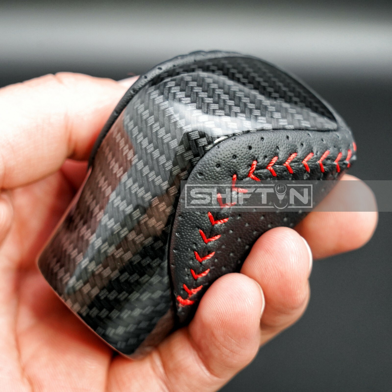 Red Stitch Carbon Fiber Shift Knob for Lexus ES300h GS GX RC IS350 NX200t RX450h