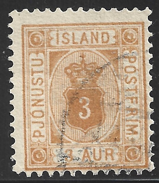 Iceland, Scott #O10, 3a Official, P13, Used