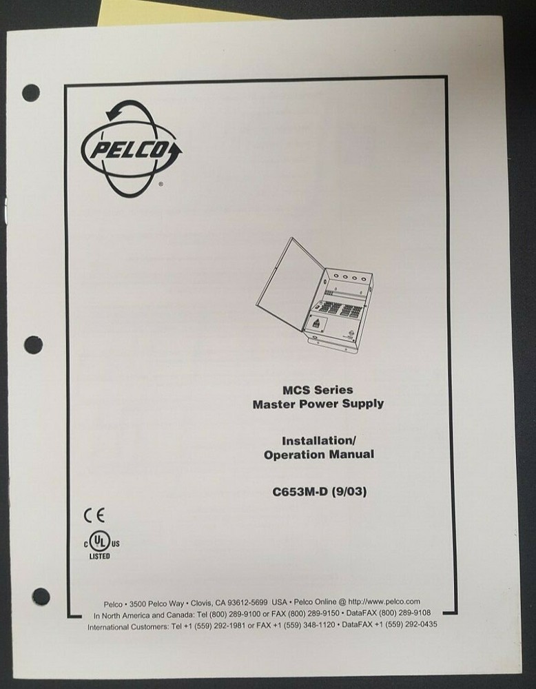 Pelco MCS4-2B Master Power Supply