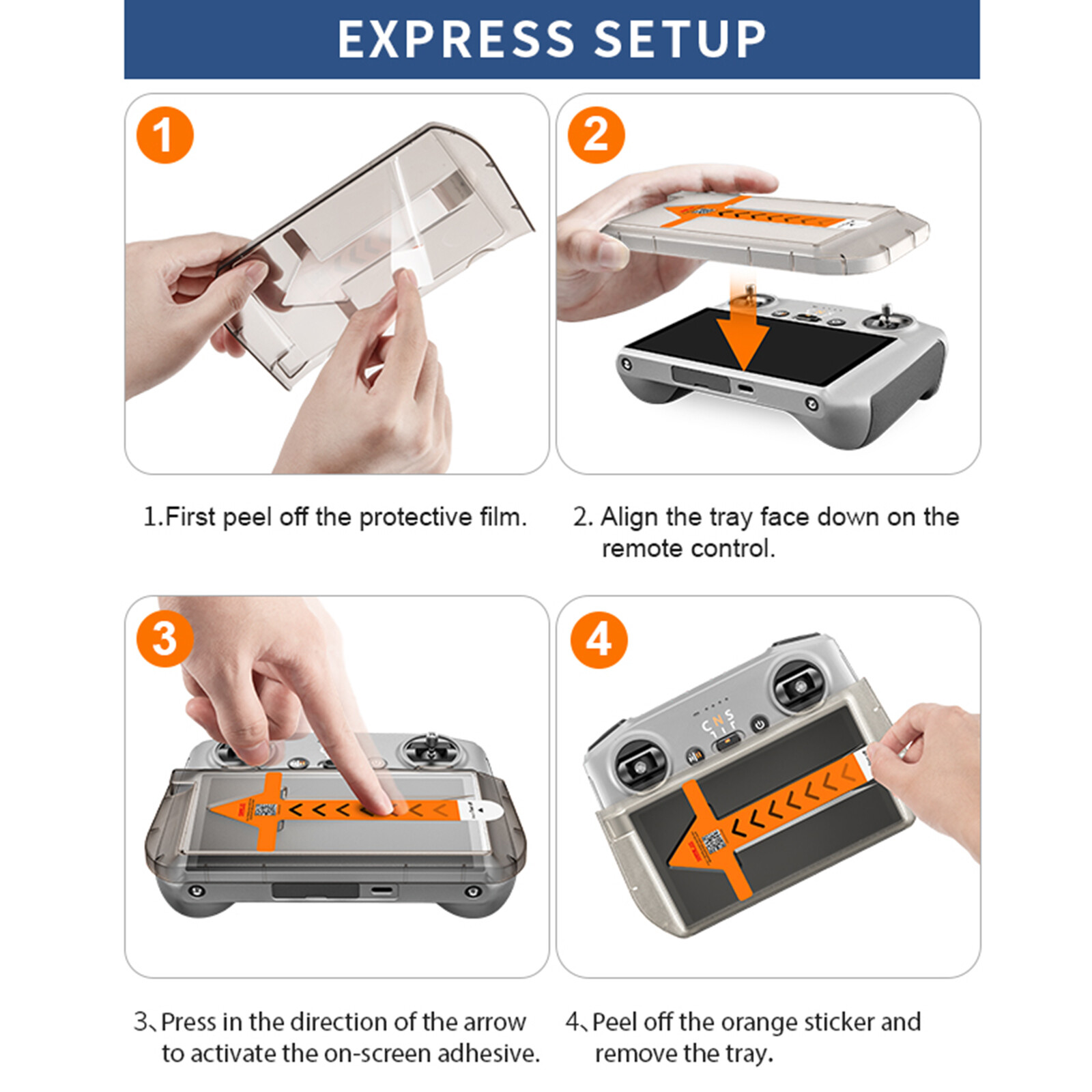 Screen Protector Film Dust-Free Tempered Glass for DJI RC RC2