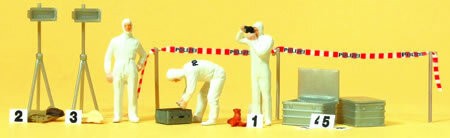 Preiser 10576 HO Scale Crime Scene Investigation Includes Detectives