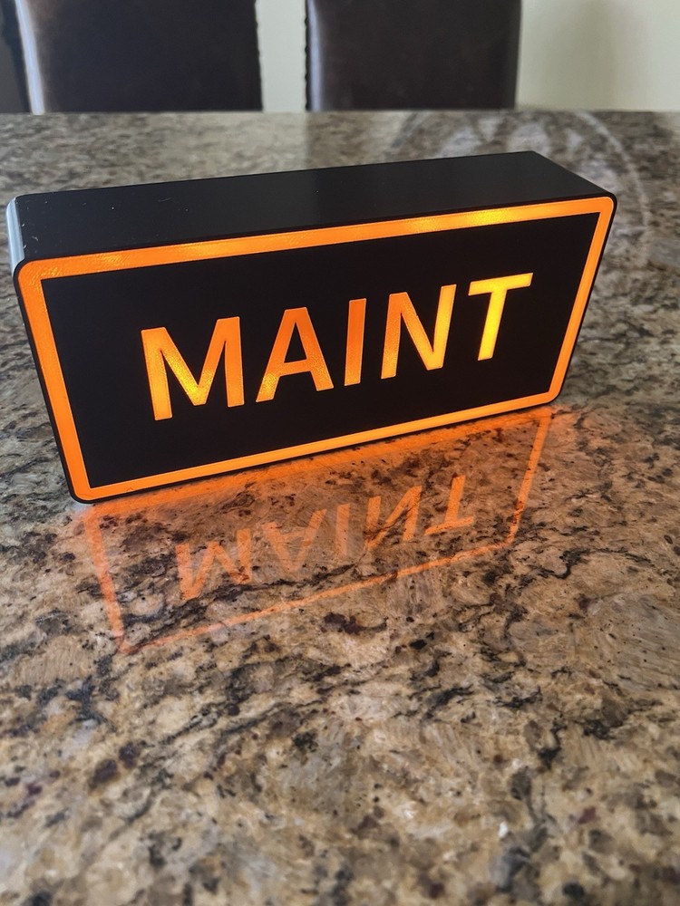 737 Max Kory Maintenance Light 3D Light Box Sign￼