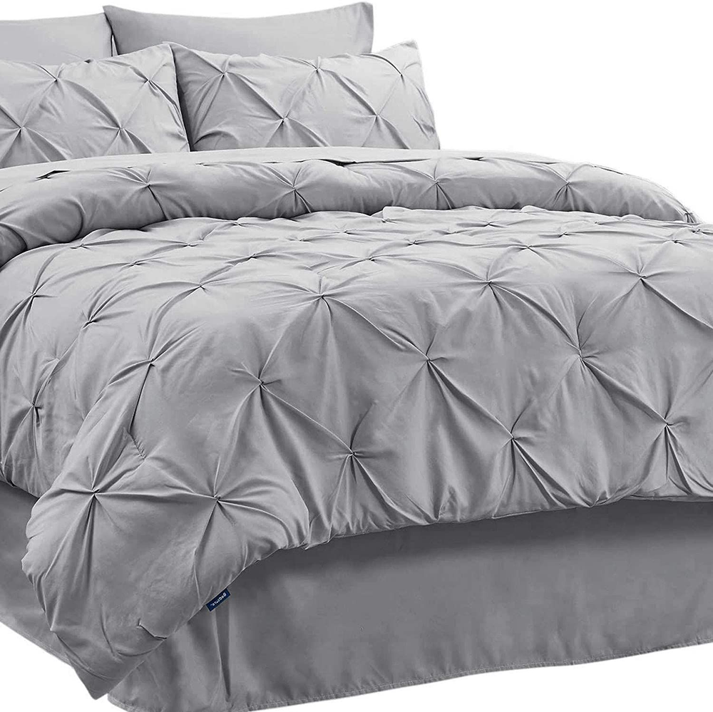 Bedsure King Size Comforter Set - Bedding 7 Pieces, King, Gray