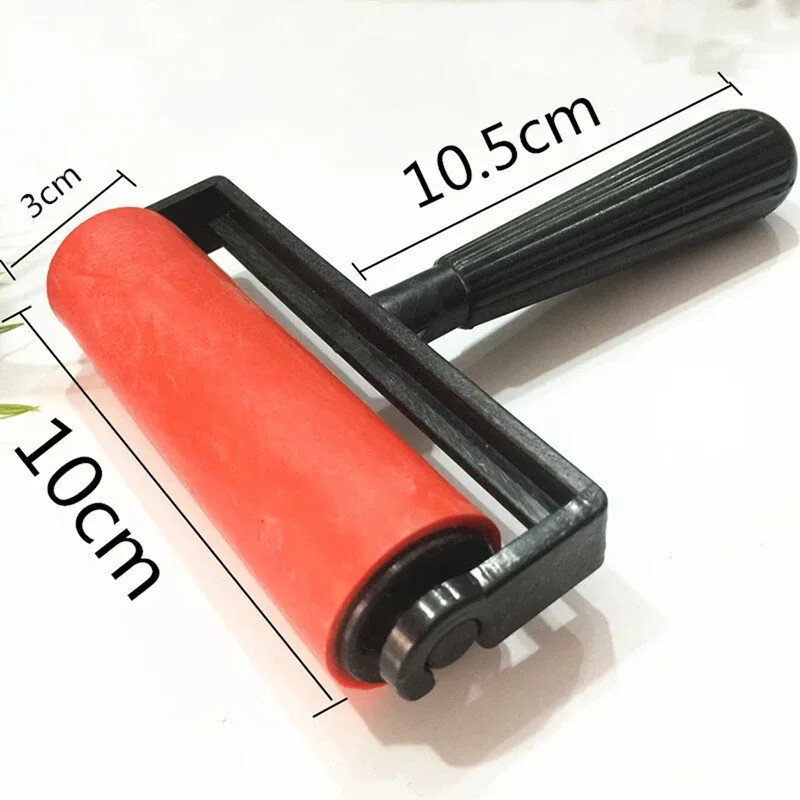 10cm Printmaking Rubber Roller Soft Brayer Craft Projects Ink and Stamping Tools
