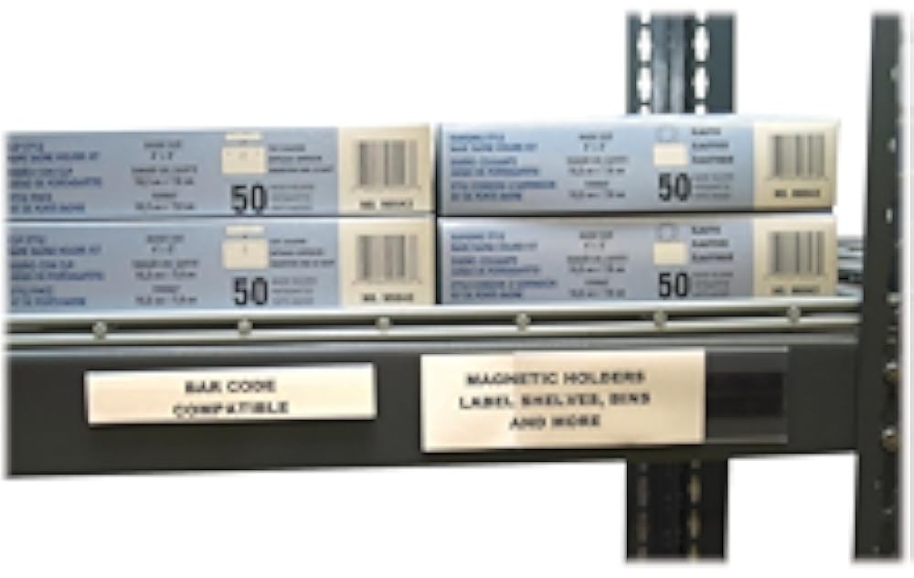 HOL-DEX Magnetic Shelf/Bin Label Holders, Side Load,Clear, 10/Box