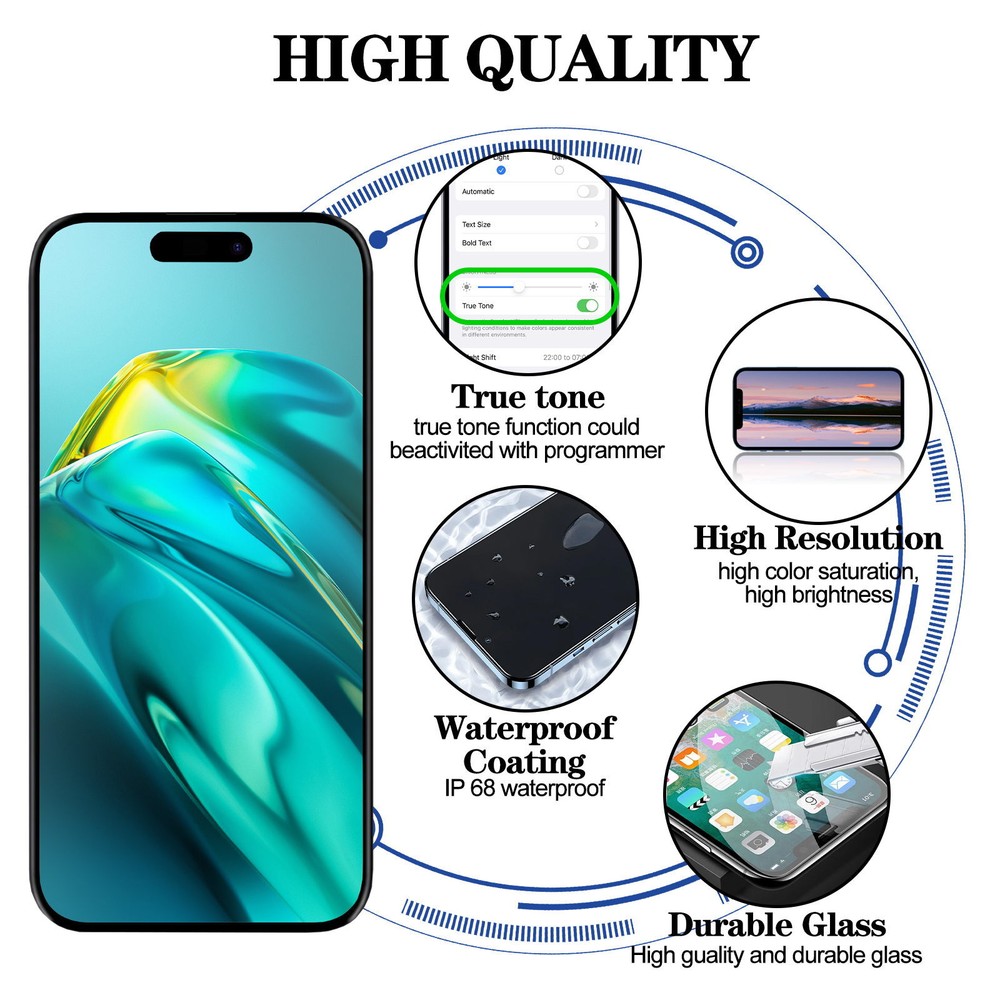 For iPhone 14 Pro Max LCD Display Screen Touch Digitizer Replacement Assembly