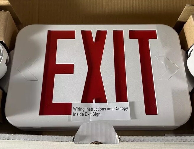 Progress Lighting LED EXIT Sign Model #PE010-30 Mini Combo Red High Output New