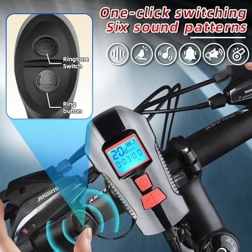 Super Bright 6-Bead LED Multi-Functional Waterproof Bicycle Light Set, USB