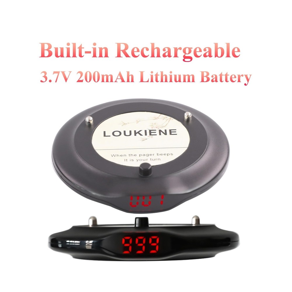 Restaurant Pager System, 20 Wireless Coaster Beeper Guest Customer Queue Page...