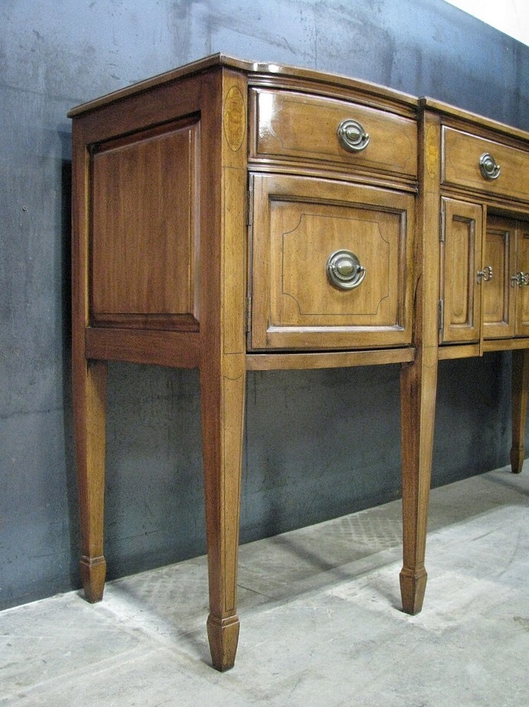 High-End Large Size Solid Walnut Federal Style Sideboard By Davis Cabinet