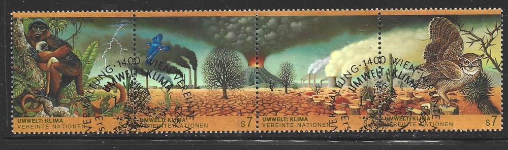 United Nations-Vienna, Scott #159a, Environment-Climate Issues, Used
