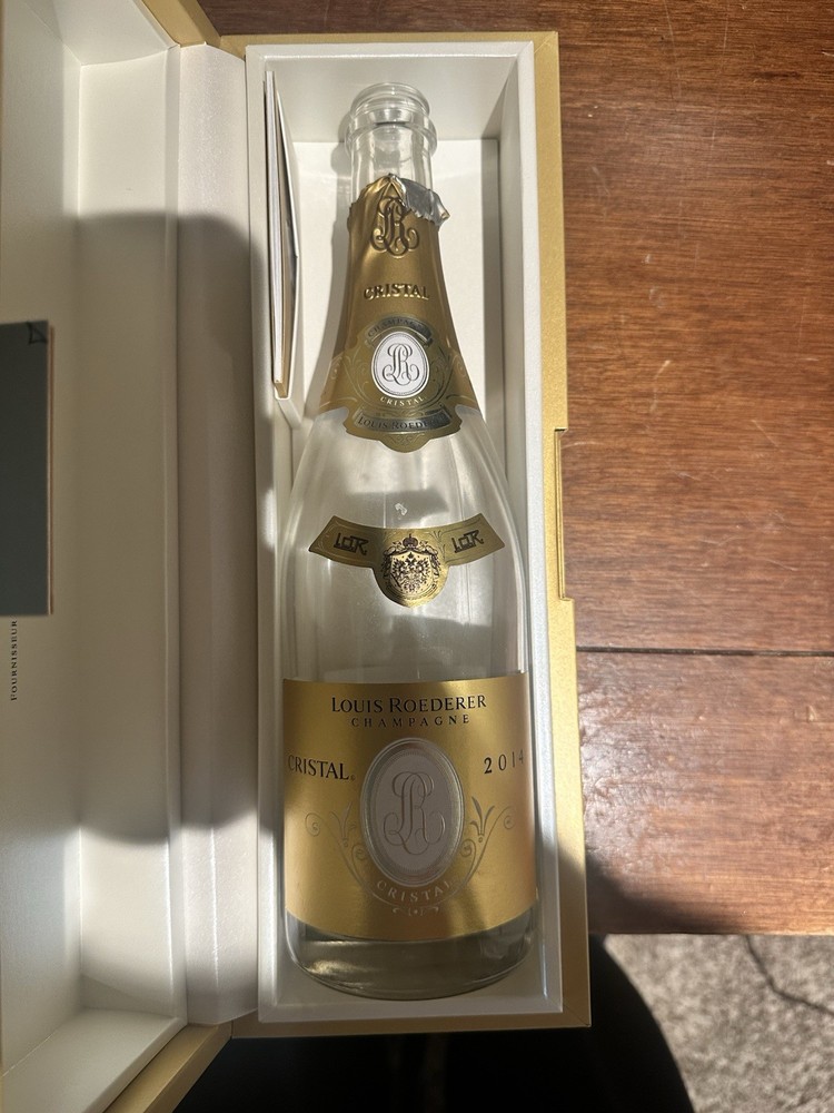 Empty Louis Roederer Cristal Champagne 2014 Empty Bottle with Original Box