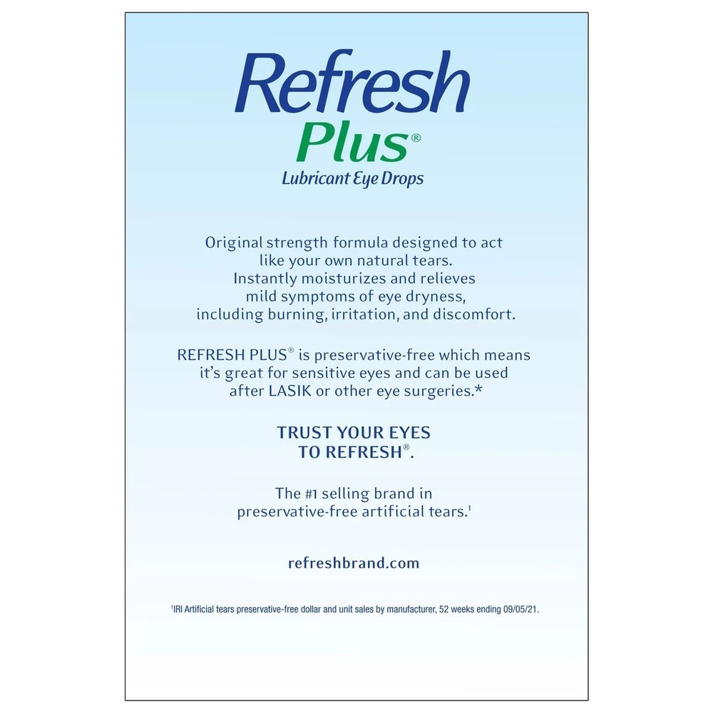 Refresh Plus Preservative-Free Eye Drops, 100 Single Use Containers, 2/27