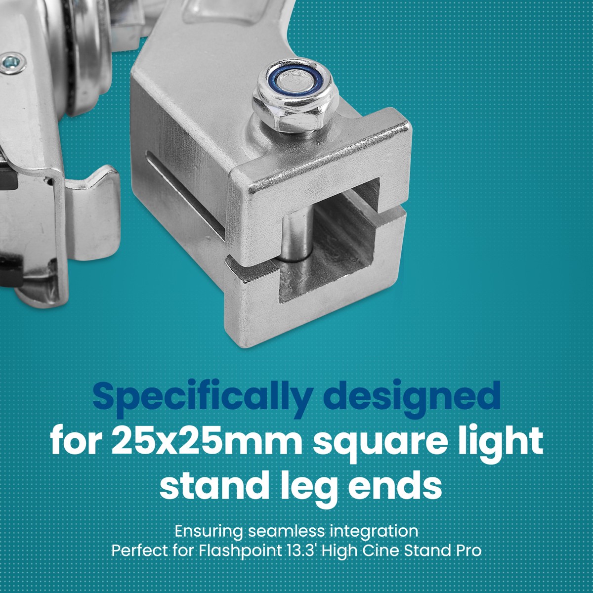 Flashpoint 13.3' High Cine Stand Pro with Combo Head, Silver, Bundle with 3x Whe