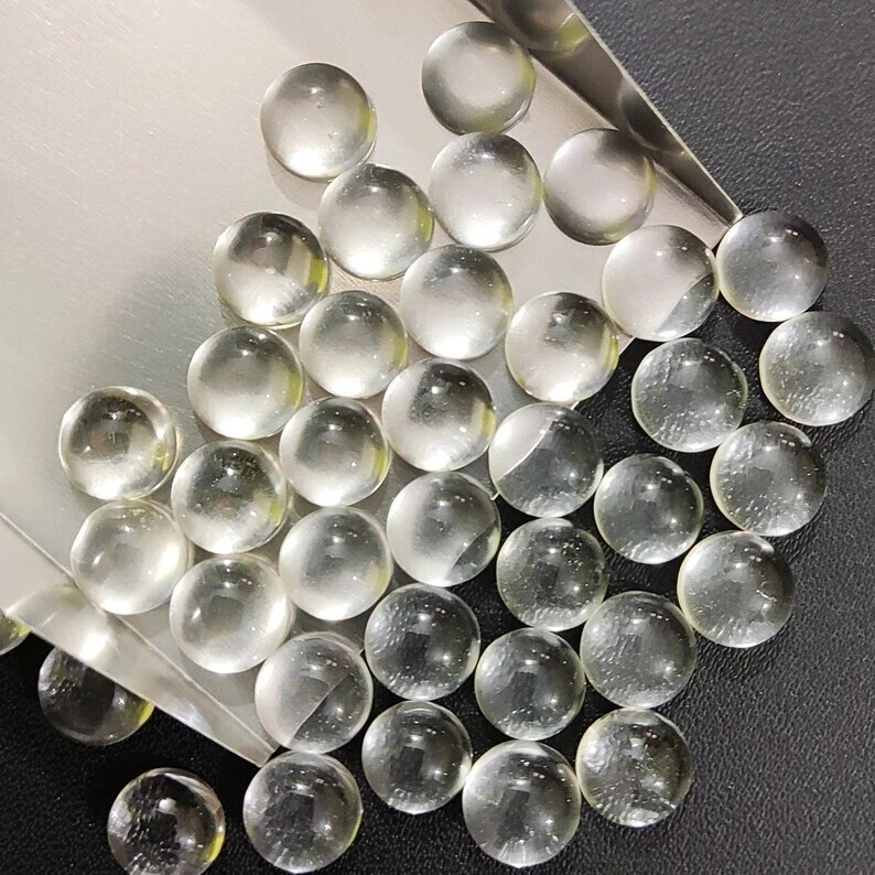 AAA+ Natural Crystal Quartz "Cabochon" Round Shape Loose Gemstone