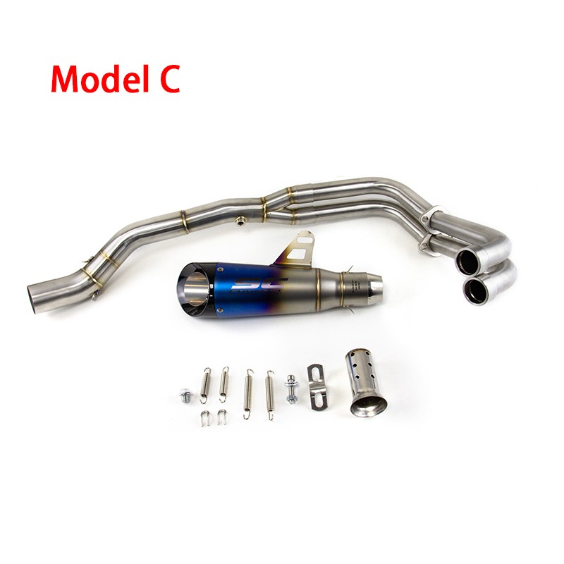 For Yamaha YZF R3 2015-2025 MT-03 Whole System Black Muffler Exhaust Header Pipe