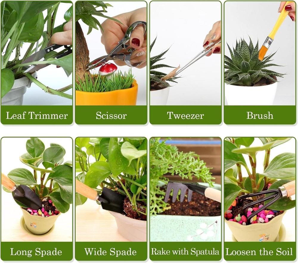 9PCS Basic Bonsai Tools Set, Bonsai Tree Kit Mini Garden Tools Includes Pruning