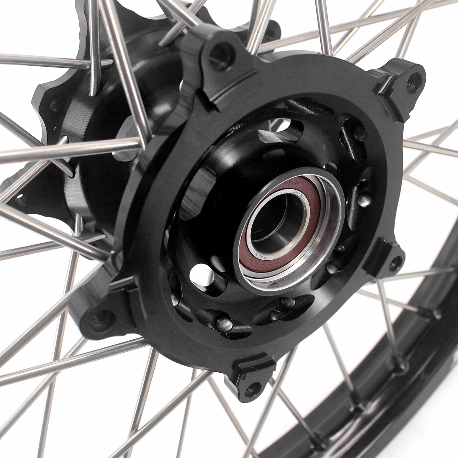 KKE 1.85*21/2.5*18 Cush Drive Wheels for Yamaha Tenere 700 2021-2025 Black Nuts