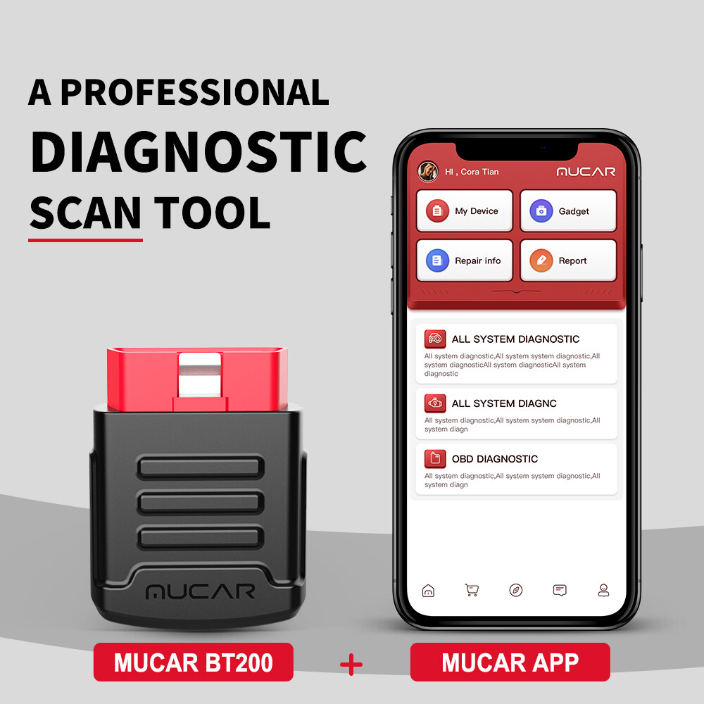 USED MUCAR BT200 Full System Car OBD2 Scanner OBDII Diagnostic Tool For Android