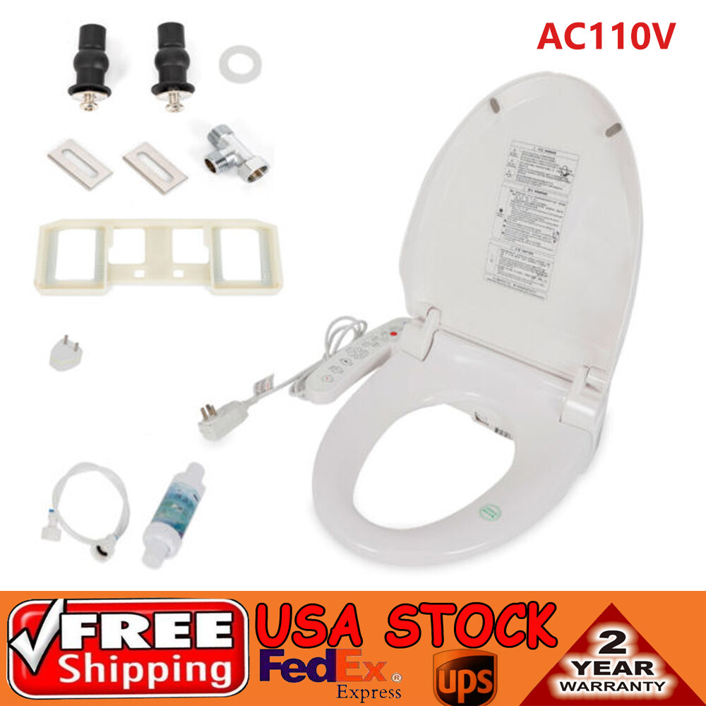 Smart Bidet Toilet Seat Cleaning 2 Nozzle & Air Dryer & Heated Seat Easy-Install